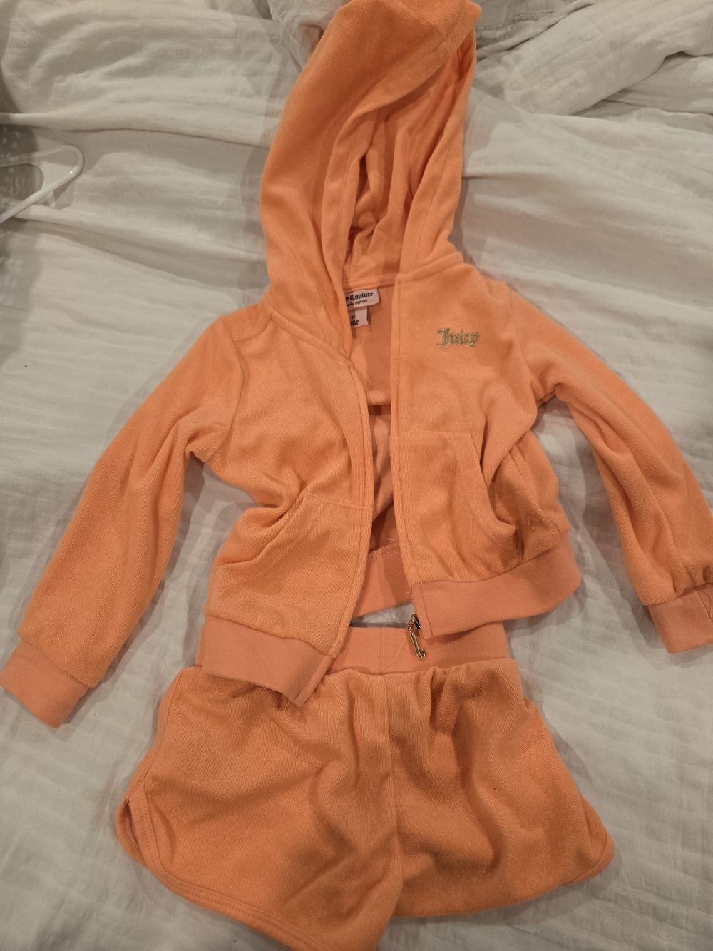 Juicy Couture Peach Velour Two-Piece Set - Soft Peach